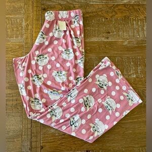 Star Wars Pink Baby Yoda Pajama Pants, Size Women’s Large